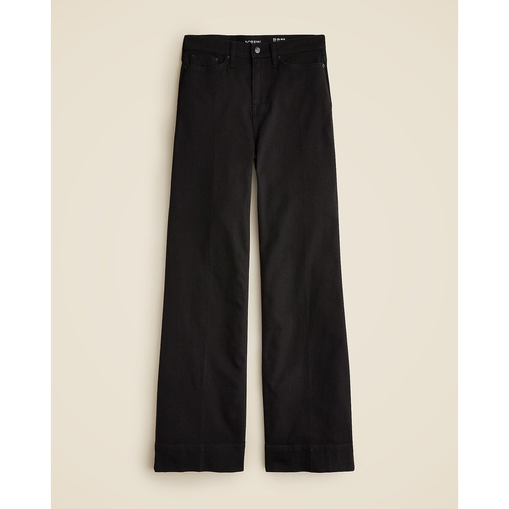J.Crew 1996 Denim Trouser Jeans Black High Rise Wide Leg Size 26
